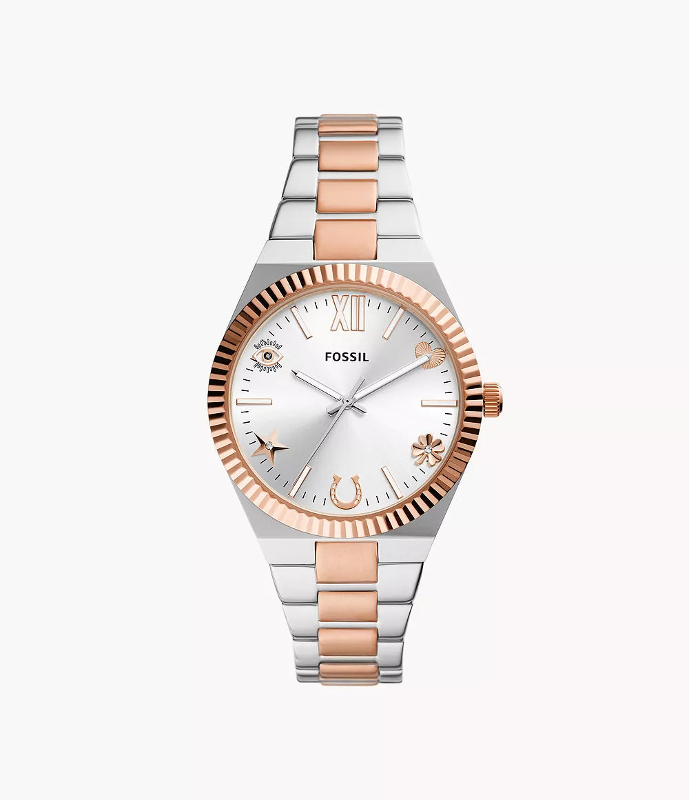 Fossil Scarlette Three-Hand Two-Tone Stainless Steel Watch – Metro