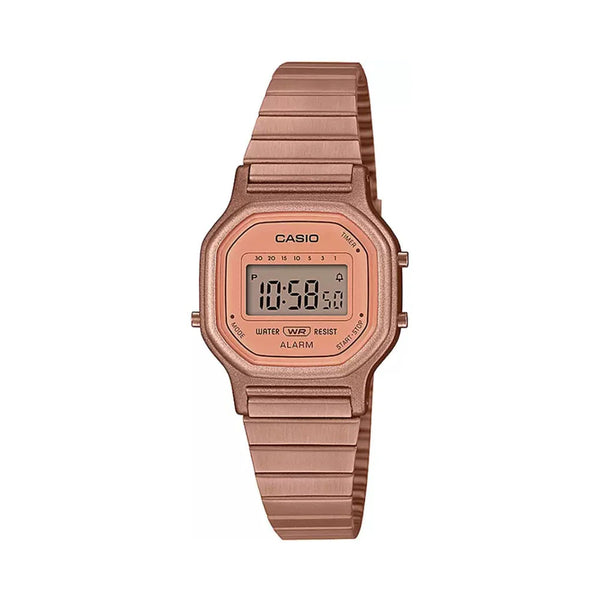 Casio Vintage LA-11WR-5ADF Rose Gold Digital Dial Rose Gold Stainless Steel Band D217
