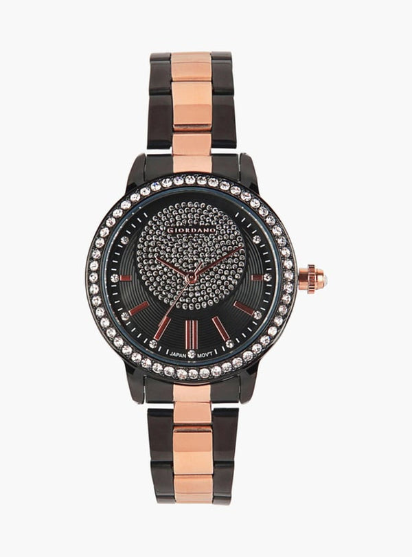 GIORDANO Women Embellished Analog Watch with Metal Strap - GZ-60045-22