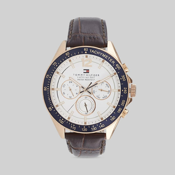 Sport Men Chronograph Watch with Leather Strap - NETH1791118