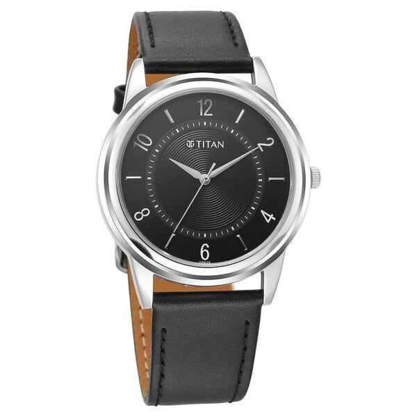 Karishma Zing Quartz Analog Black Dial Leather Strap Watch for Men