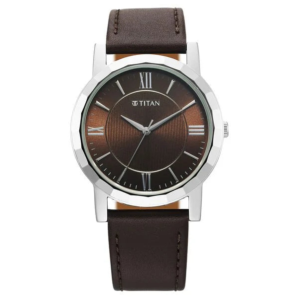 Karishma Zing Quartz Analog Brown Dial Leather Strap Watch for Men
