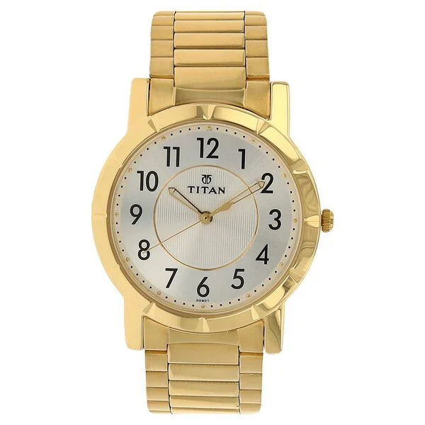 Quartz Analog Silver Dial Stainless Steel Strap Watch for Men