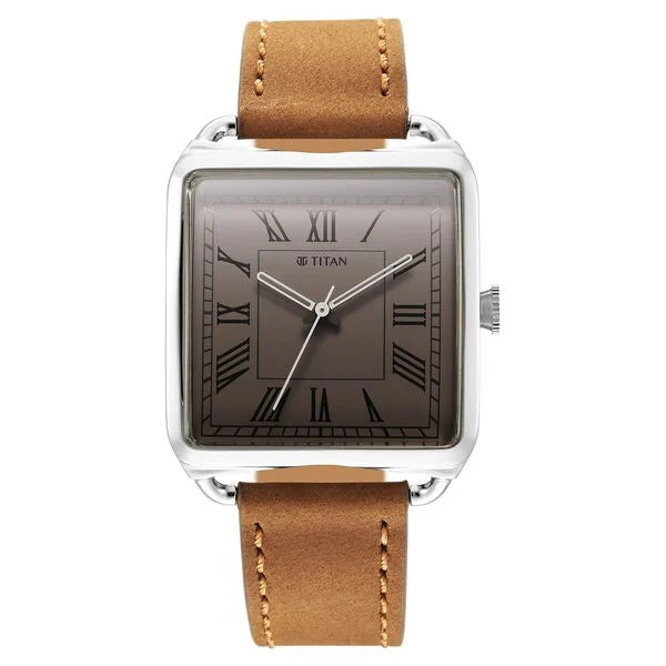 Retro Revive Quartz Analog White Dial Leather Strap for Men