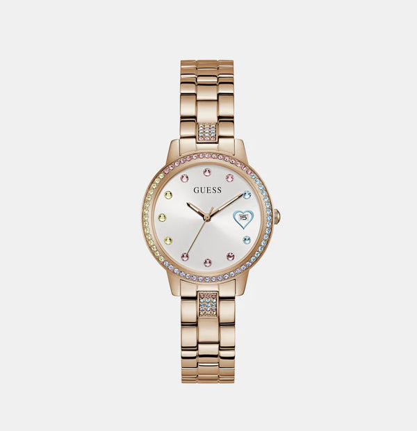 Three Of Hearts Women's White Analog Stainless Steel Watch GW0657L3