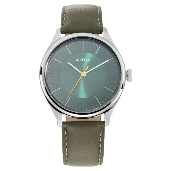 Men's Urban Edge Lustrous Green Dial Leather Watch