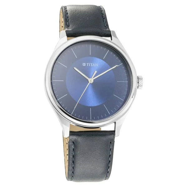 Men's Urban Edge Lustrous Blue Dial Leather Watch