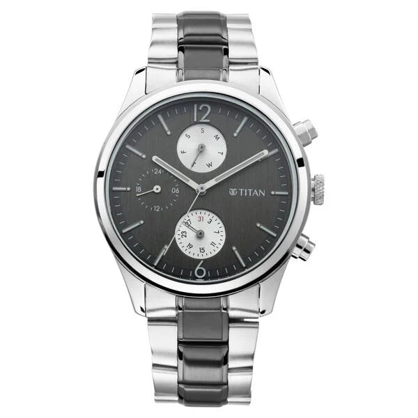 Men's Metropolitan Charm: Men's Multifunctional Anthra Watch with Metallic Accents