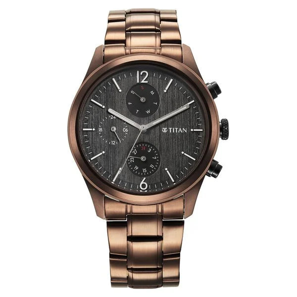 Neo SplashBlack Dial Quartz Multifunction Stainless Steel Strap watch for Men