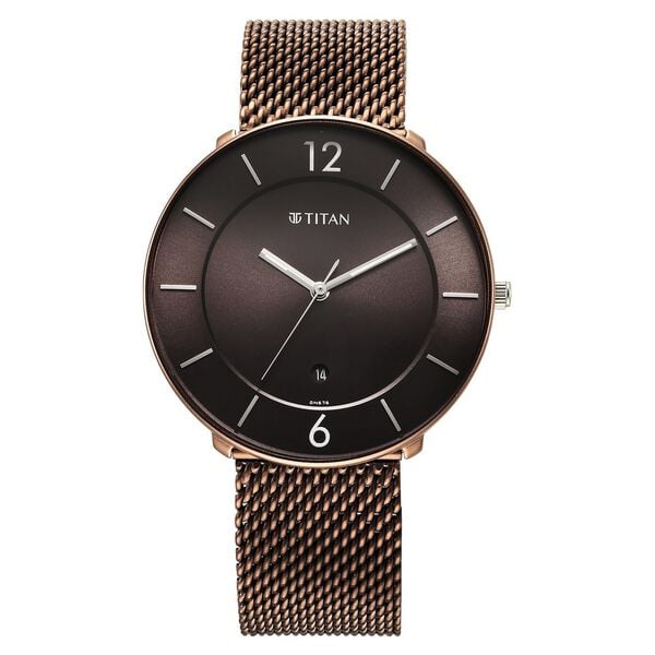 Neo Splash Quartz Analog with Date Brown Dial Stainless Steel Strap Watch for Men