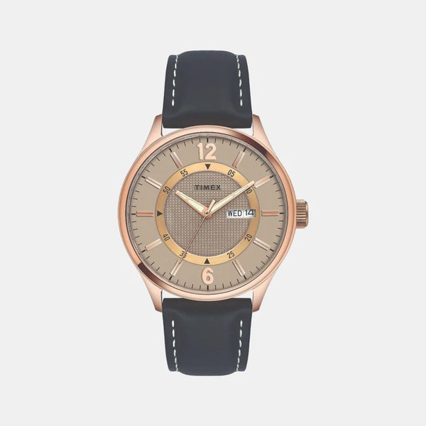 Men Grey Analog Leather Watch TWEG19802
