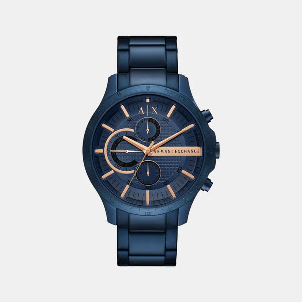 Men's Blue Stainless Steel Chronograph Watch AX2430