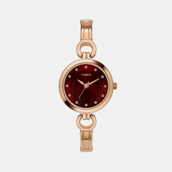 Women's Maroon Analog Stainless Steel Watch TWEL11437