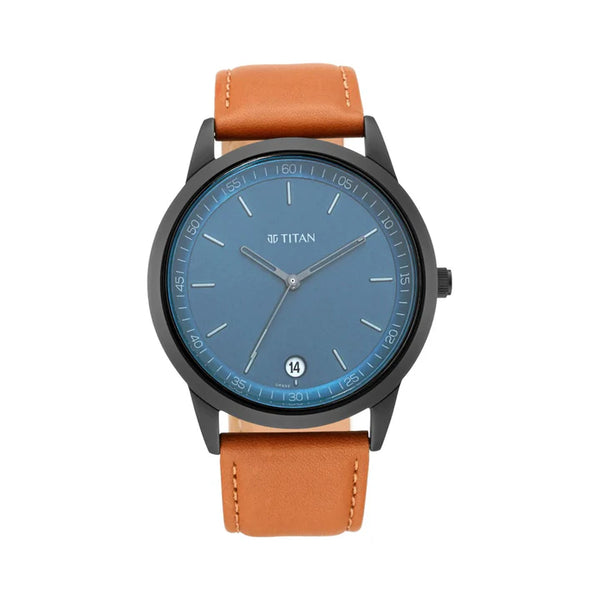 Men's Timeless Style Watch: Refined Anthra Dial and Leather Strap