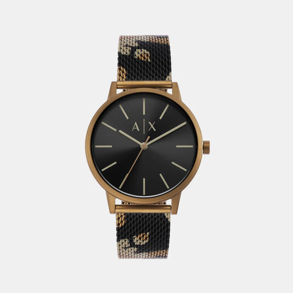 Men's Black Analog Stainless Steel Watch AX2754