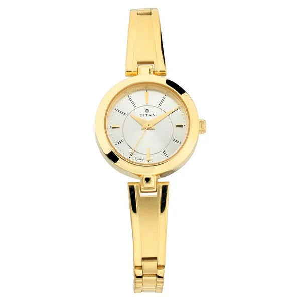 Titan Quartz Analog Silver Dial Metal Strap Watch For Women NT2598YM02