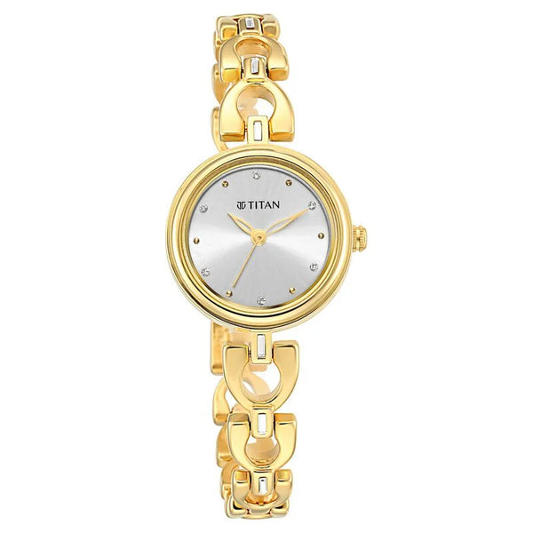 Titan Lagan Silver Dial Analog Metal Strap Watch for Women NT2601YM04