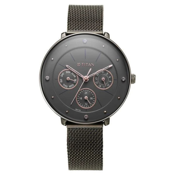 Titan Neo Grey Dial Analog Stainless Steel Strap Watch For Women 2651QM01