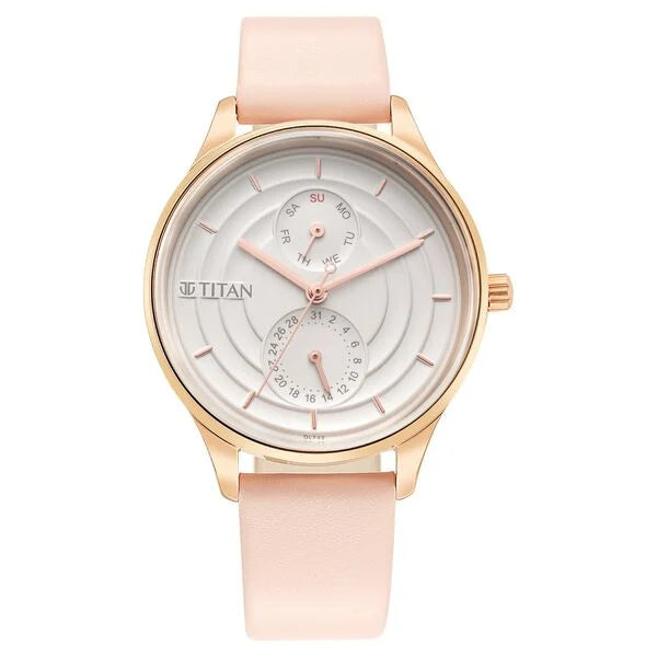 Neo Workdays Silver Dial Women Watch With Leather Strap