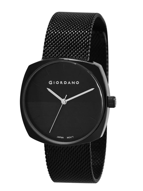 Black Dial Mesh Metal Analog Watch For Women - GZ-60076-11