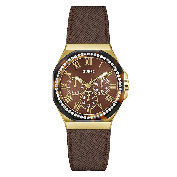 Guess Glaze Women Brown Dial Quartz Analog Watch GW0753L3