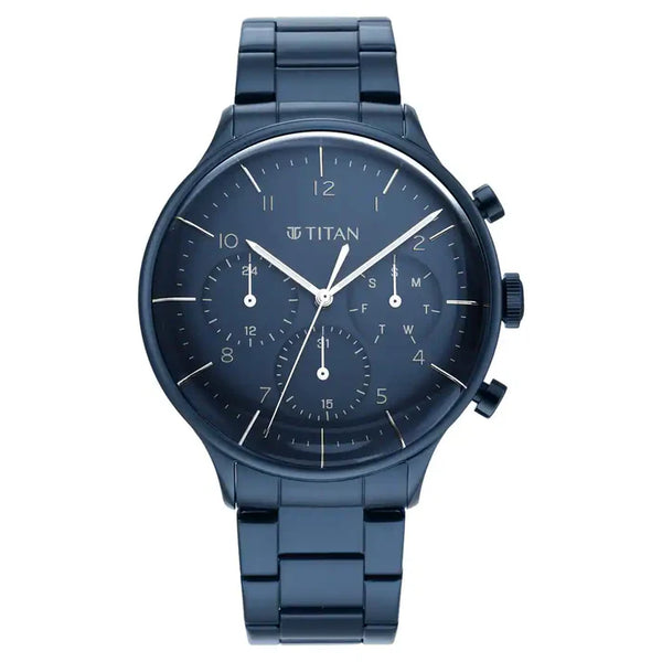 TITAN Urban Magic Blue Dial Stainless Steel Strap Watch NS90102QM01