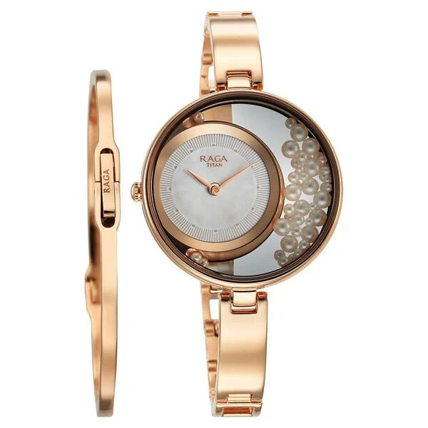 Raga Power Pearls Analog Watch with Bracelet for Women 95224WM01F