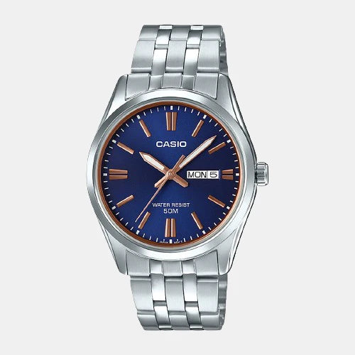 Enticer Men's Blue Analog Stainless Steel Watch A1516 - MTP-1335D-2A2VDF