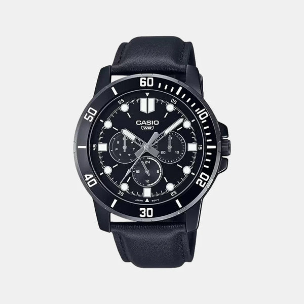 Enticer Men's Chronograph Leather Watch A1986 - MTP-VD300BL-1EUDF