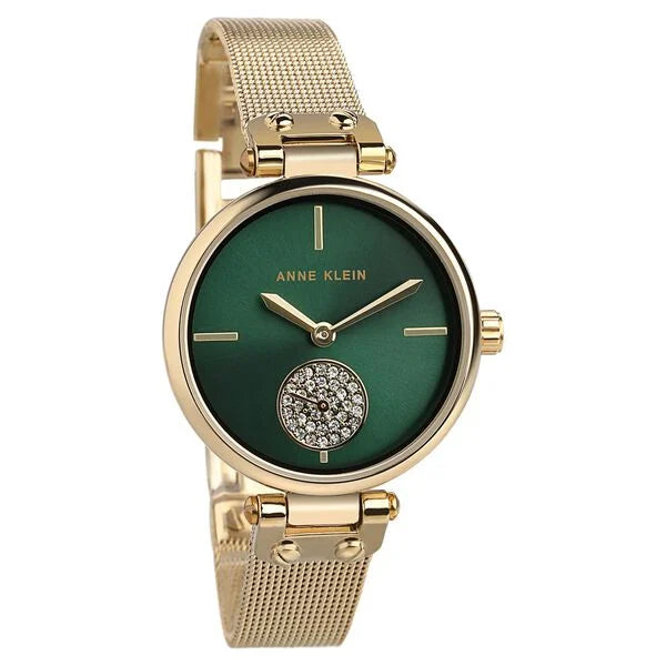Anne Klein Quartz Analog Green Dial Metal Strap Watch For Women