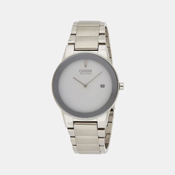 Eco-Drive Men's Silver Analog Stainless Steel Watch AU1060-51A
