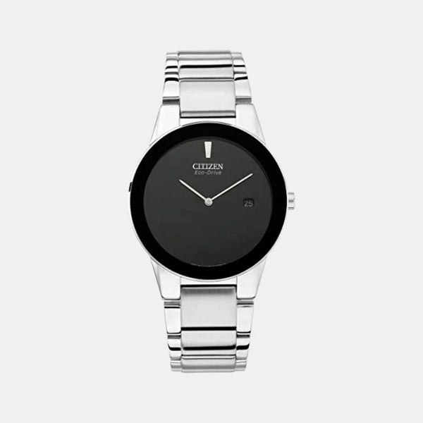 Eco-Drive Men's Black Analog Stainless Steel Watch AU1060-51E