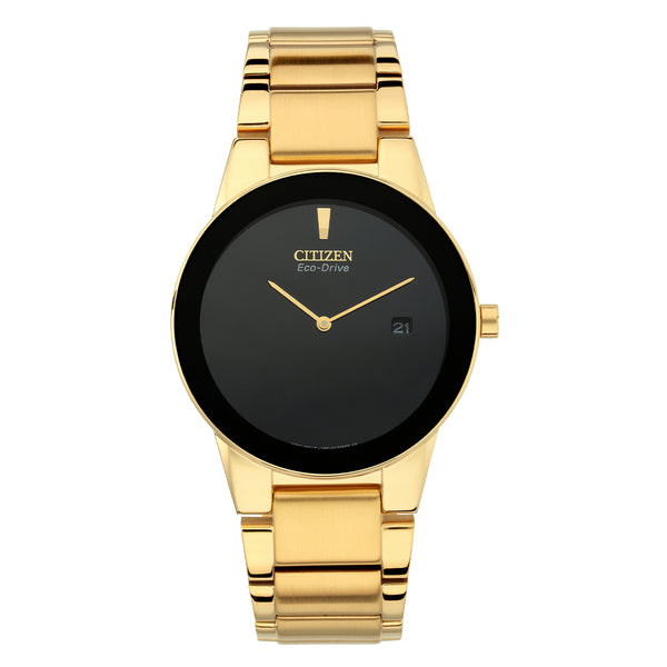 Eco-Drive Men Black Analog Stainless Steel Watch AU1062-56E