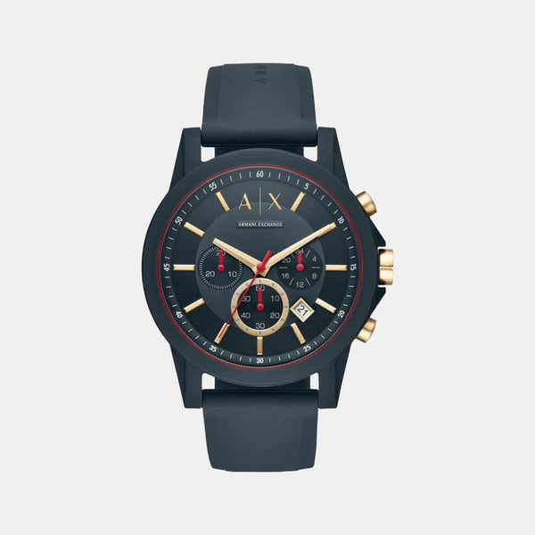 Men's Blue Silicon Chronograph Watch AX1335