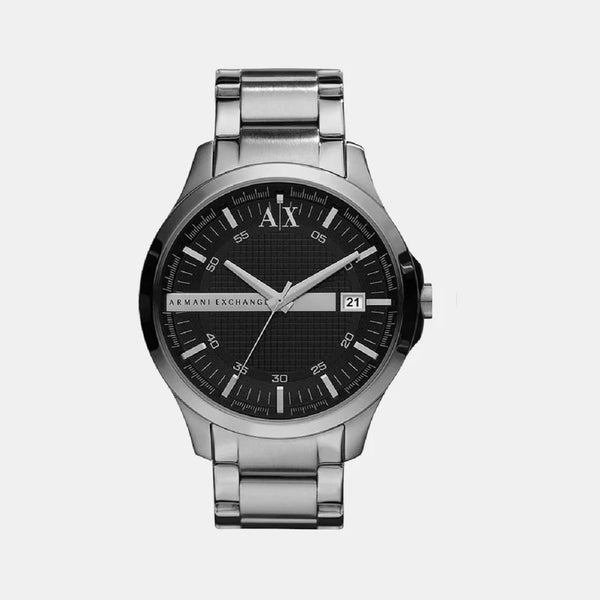 Men's Black Analog Stainless Steel Watch AX2103