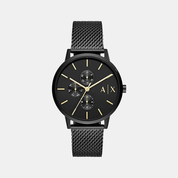 Men's Black Stainless Steel Chronograph Watch AX2716