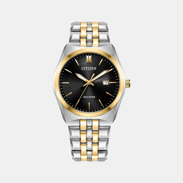Eco-Drive Men's Black Analog Stainless Steel Watch BM7334-58E