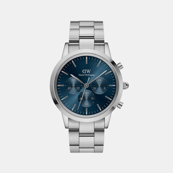 Iconic Men's Blue Chronograph Stainless Steel Watch DW00100644K