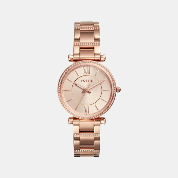 Women's Rose Gold Analog Stainless Steel Watch ES4301