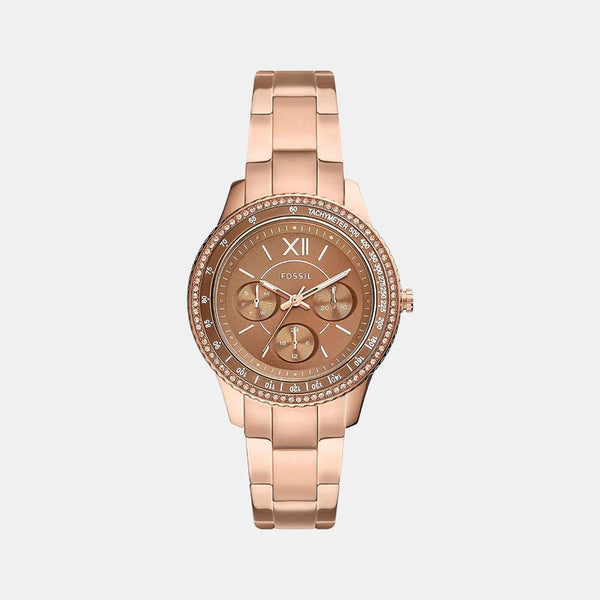 Women's Brown Stainless Steel Chronograph Watch ES5109