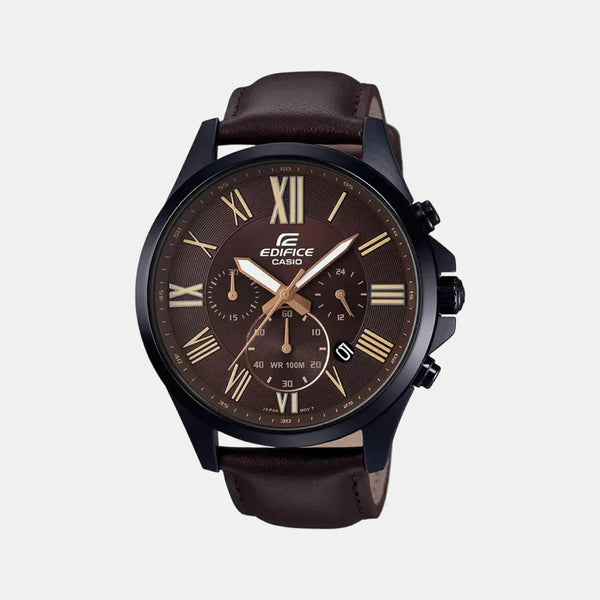 Edifice Men's Chronograph Leather Watch EX316 - EFV-500BL-1AVUDF