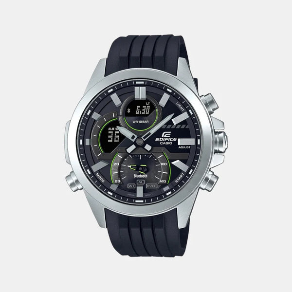 Edifice Men's Analog-Digital Leather Watch EX548 - ECB-30P-1ADF