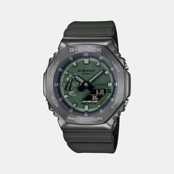 CASIO MENS 40-49 MM G-SHOCK GREEN DIAL RESIN ANALOGUE-DIGITAL WATCH - G1160
