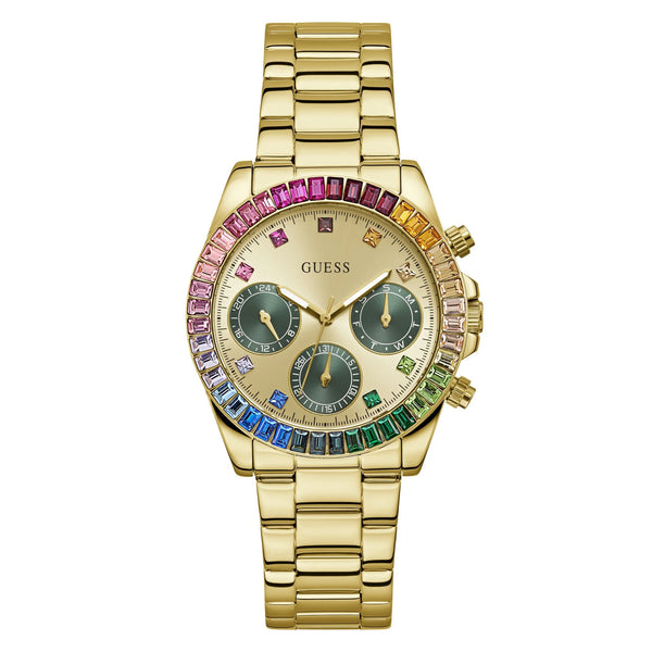 Guess Halo Women Gold Dial Quartz Analog Watch GW0690L4