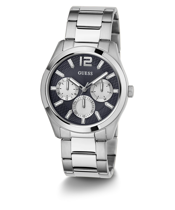 Mens Silver Tone Multi-function Watch