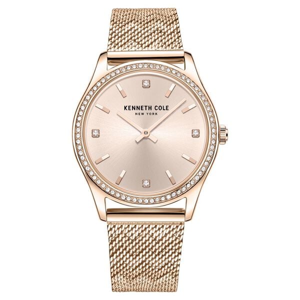 Kenneth Cole Quartz Analog Rose Gold Dial Stainless Steel Strap Watch for Women