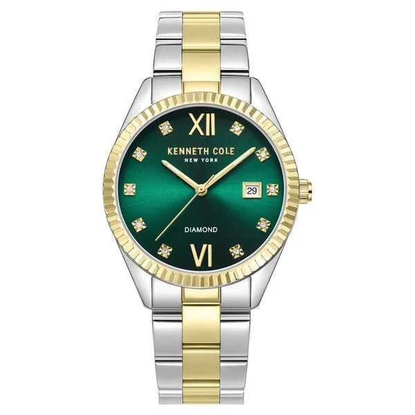 Kenneth Cole Quartz Analog Green dial Stainless Steel Strap Watch for Women KCWLH0026903LD