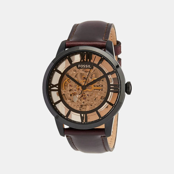 Men's Brown Analog Leather Automatic Watch ME3098