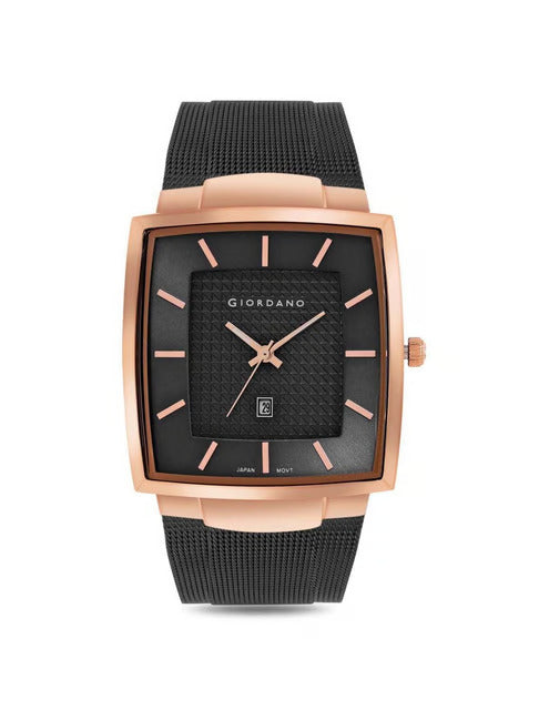 Black Dial Mesh Metal Analog Watch for Men - GZ-50071-55