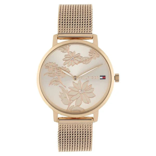 Tommy Hilfiger Quartz Analog Rose Gold Dial Stainless Steel Strap Watch for Women